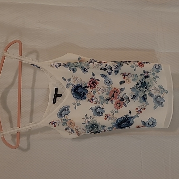 White House Black Market Tops - White House Black Market sheer embroidered spaghetti strap top- size M